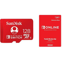 Nintendo Switch 128GB MicroSD Card + 12 months Nintendo Switch Online: $61.39