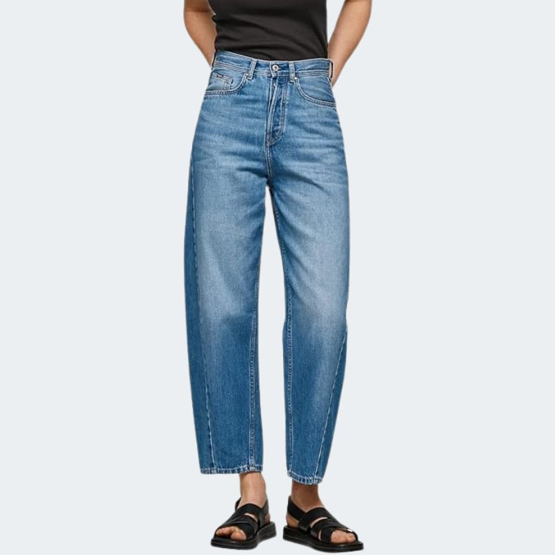 Image of barrel leg jeans