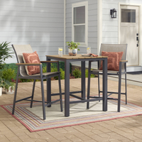 Style Selection Waterline 3 -Piece Gray Bar Height Patio Dining Set