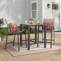 Style Selection Waterline 3 -Piece Gray Bar Height Patio Dining Set