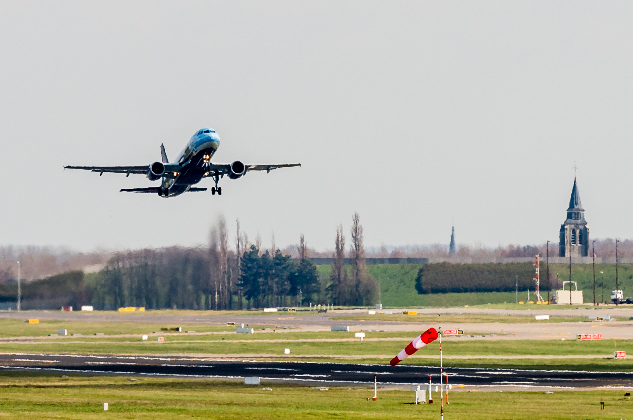 Brussels Airlines flight takes off