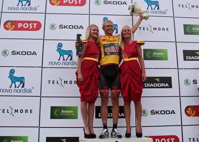 Magnus Cort (Team CULT Energy) in the yellow leaders jersey after stage 1