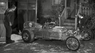 Grandpa driving Dragula on The Munsters