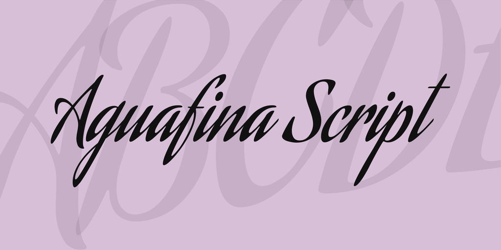 Free script fonts: sample of Aguafina Script Regular