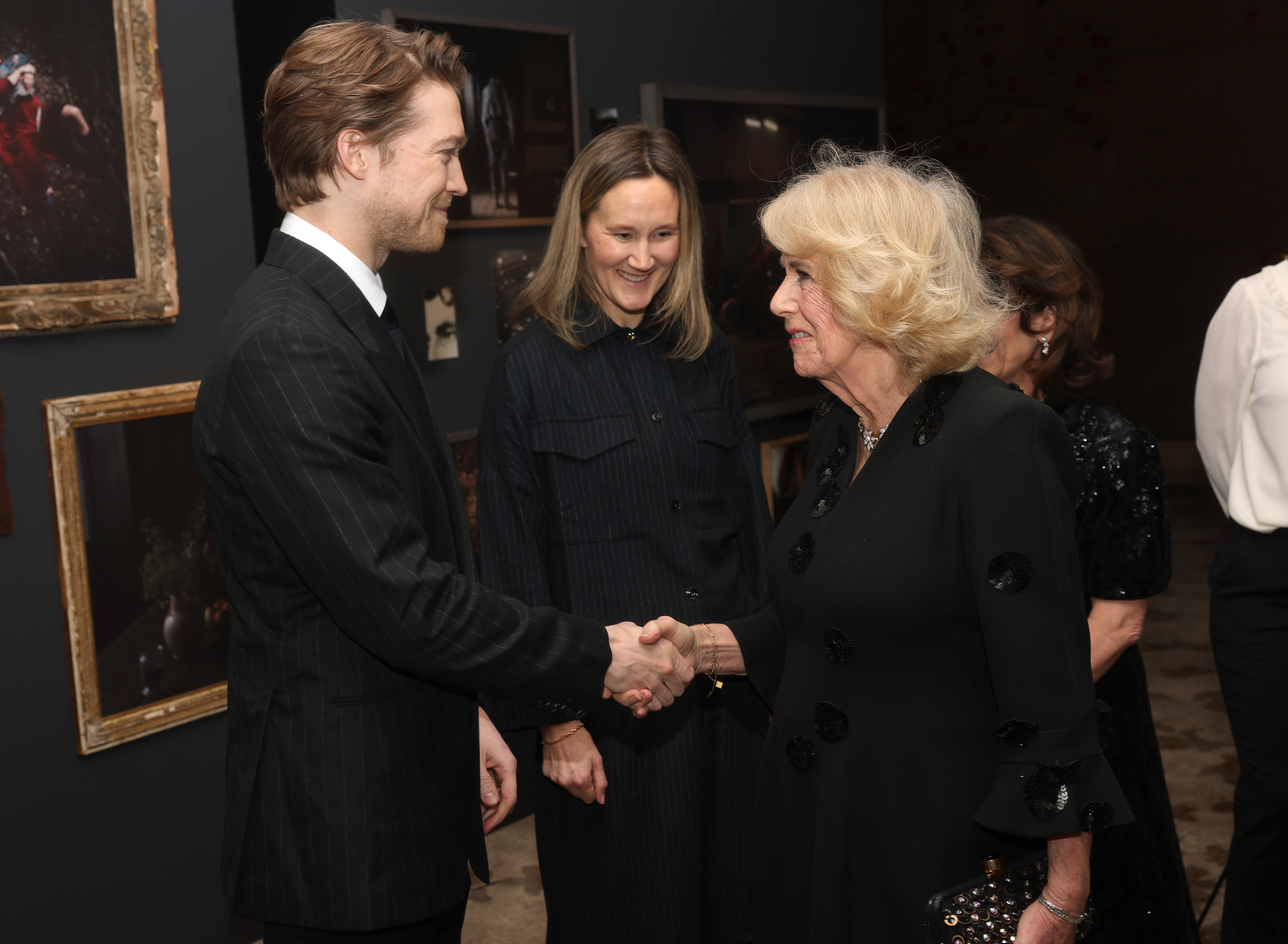 Joe Alwyn, Alice Felton and Queen Camilla attend a special screening of Hamnet.