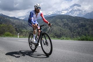 Thibaut Pinot competes during the final stage, a 15.8 km time trial from Aigle to Villars-sur-Ollon at the Tour de Romandie UCI World Tour 2022