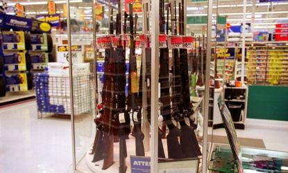 Guns for sale at a Walmart in 2000.