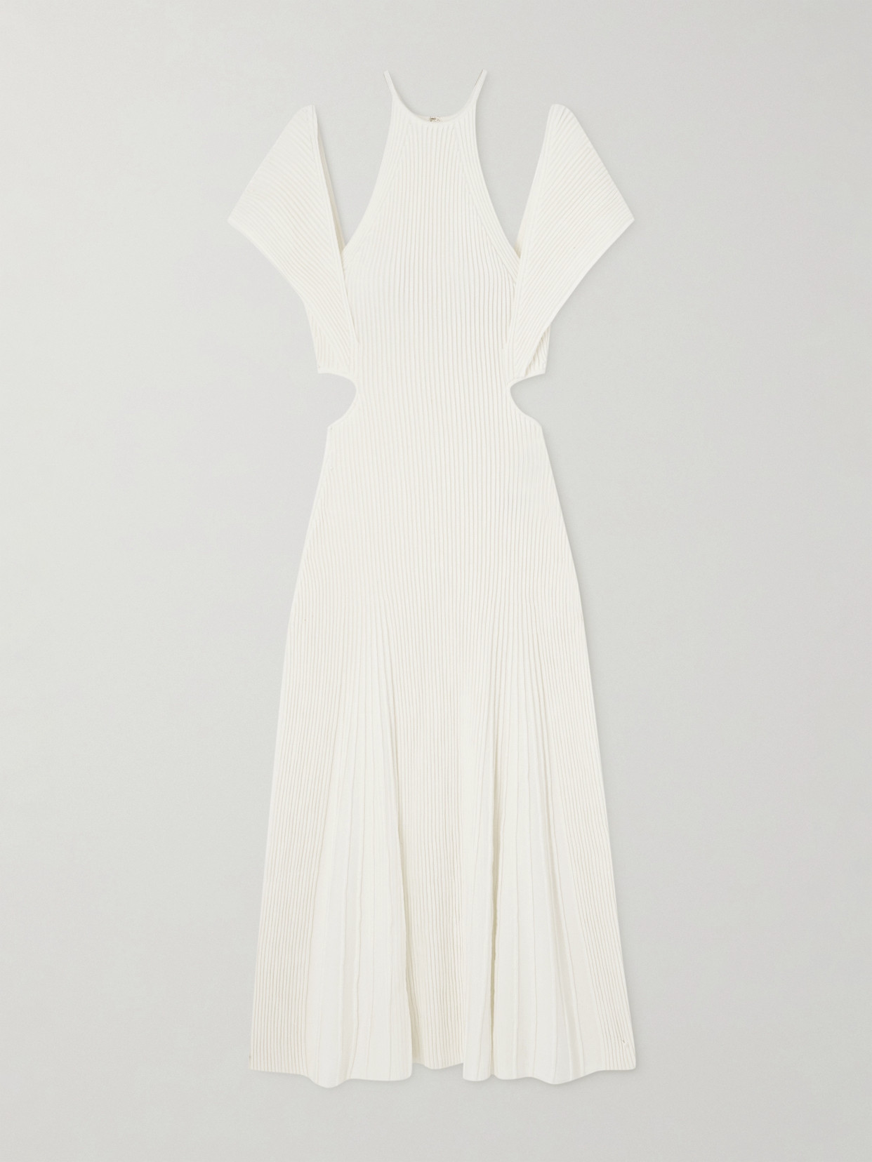 Cutout Ribbed Wool Gown