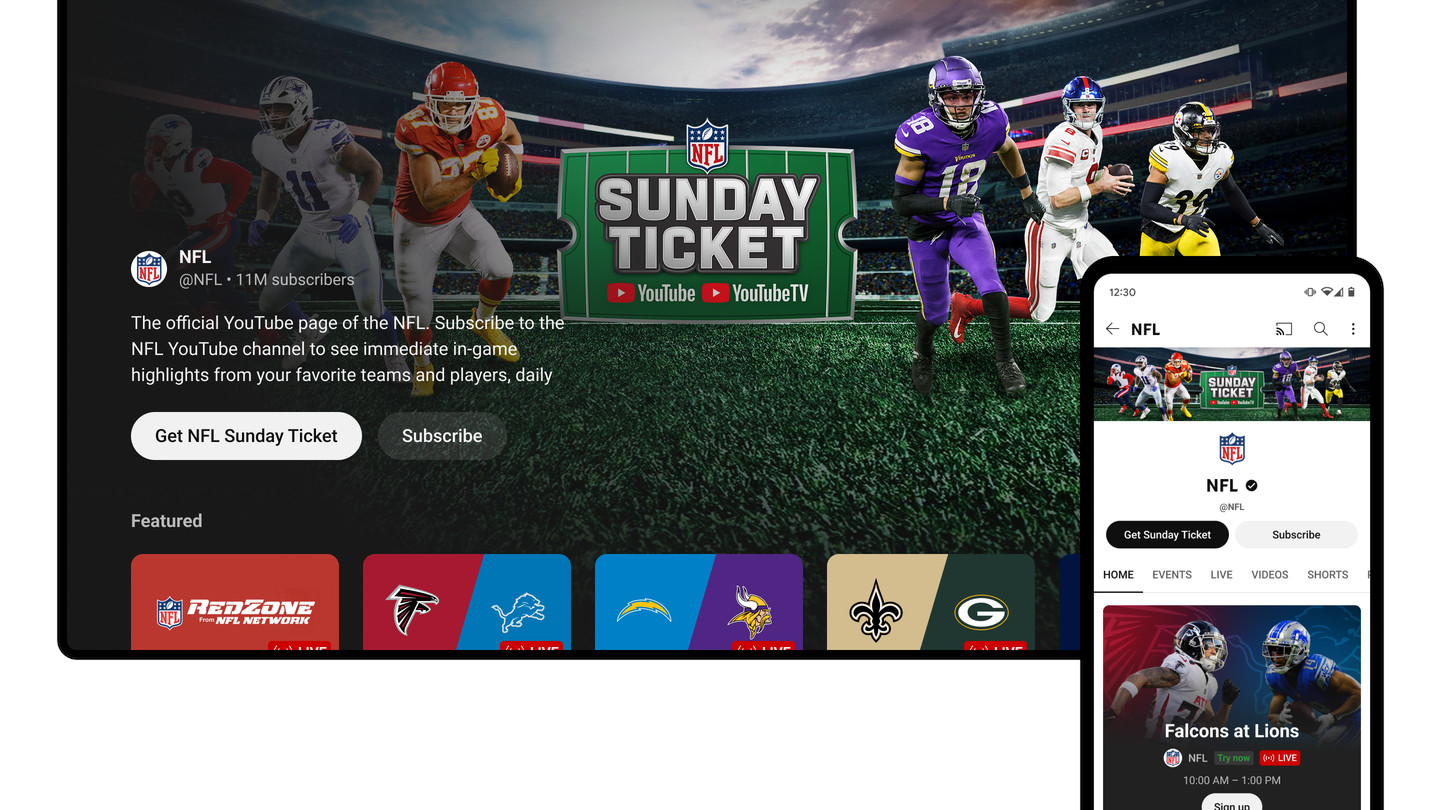 Streaming YouTube TV with NFL Sunday Ticket
