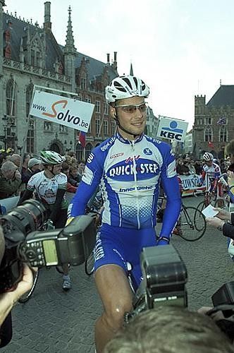 Tom Boonen (Quick.Step) has the full attention of the media