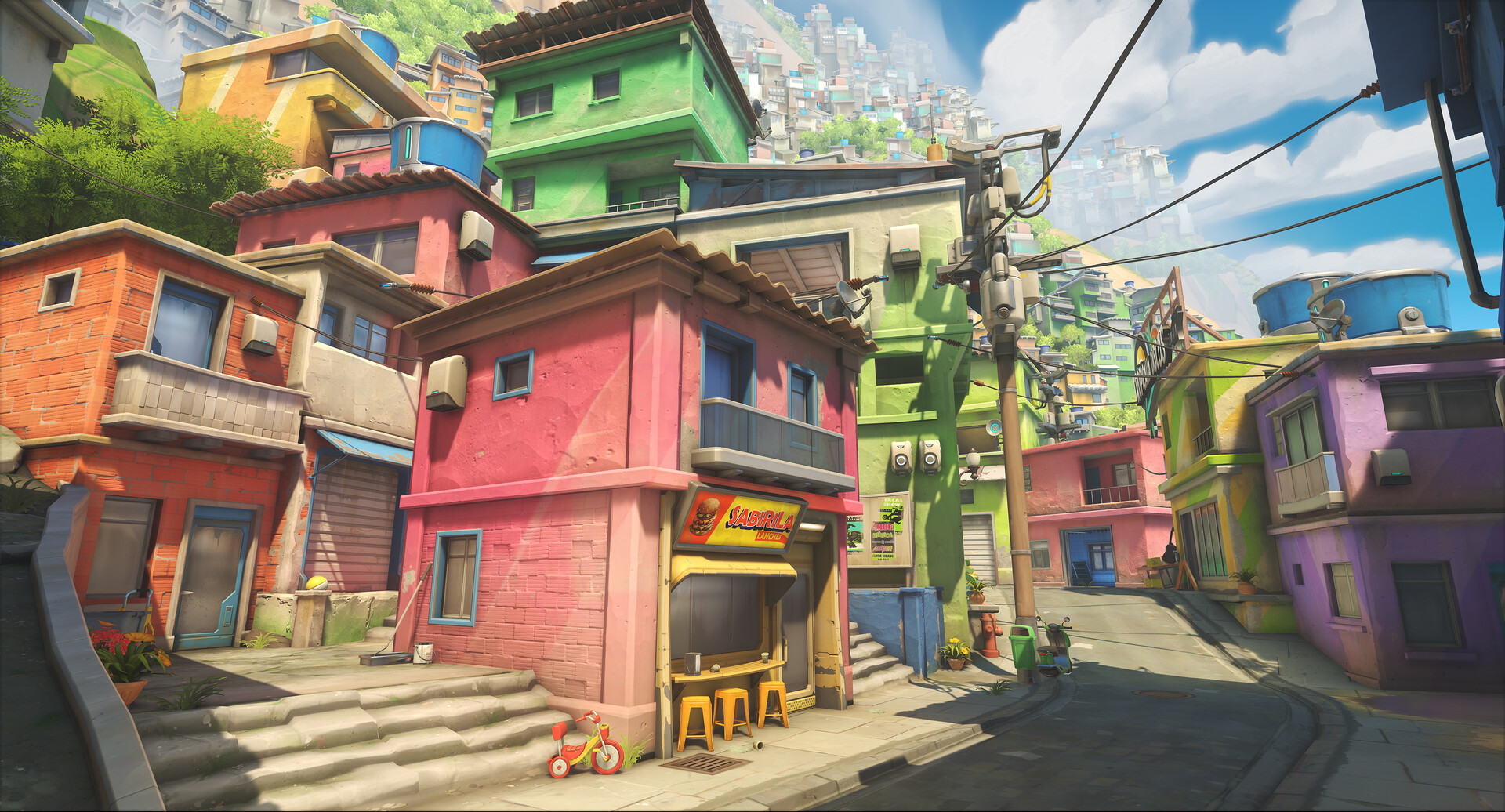 The streets of the Rio De Janeiro map in Overwatch 2
