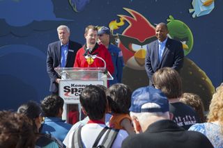 Dan Mitchell Speaks at Angry Birds Space Exhibit Opening