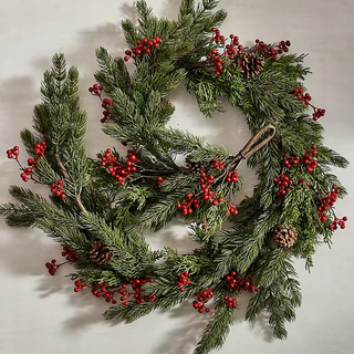 faux pine berry christmas garland