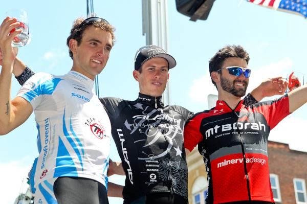 The men's stage podium (l-r): Joseph Rosskopf, Daniel Barry and Cameron Cogburn