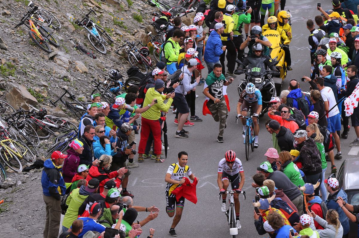 Alberto Contador (Trek-Segafredo) approaching the top of the Col du Galibier during stage 17