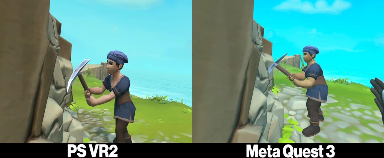Comparing Townsmen VR on the PSVR 2 and the Meta Quest 3
