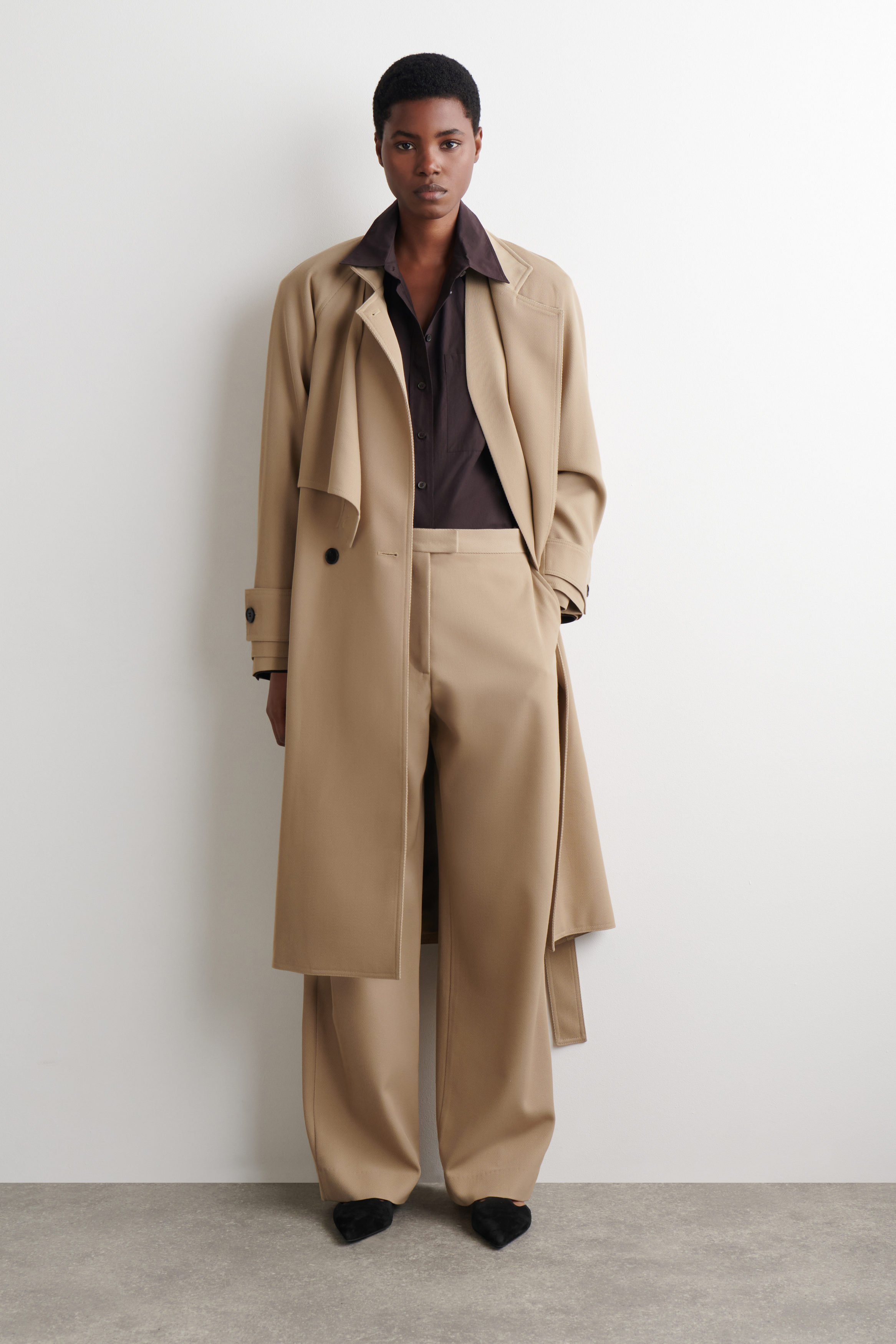 Wool-Twill Straight-Leg Trousers