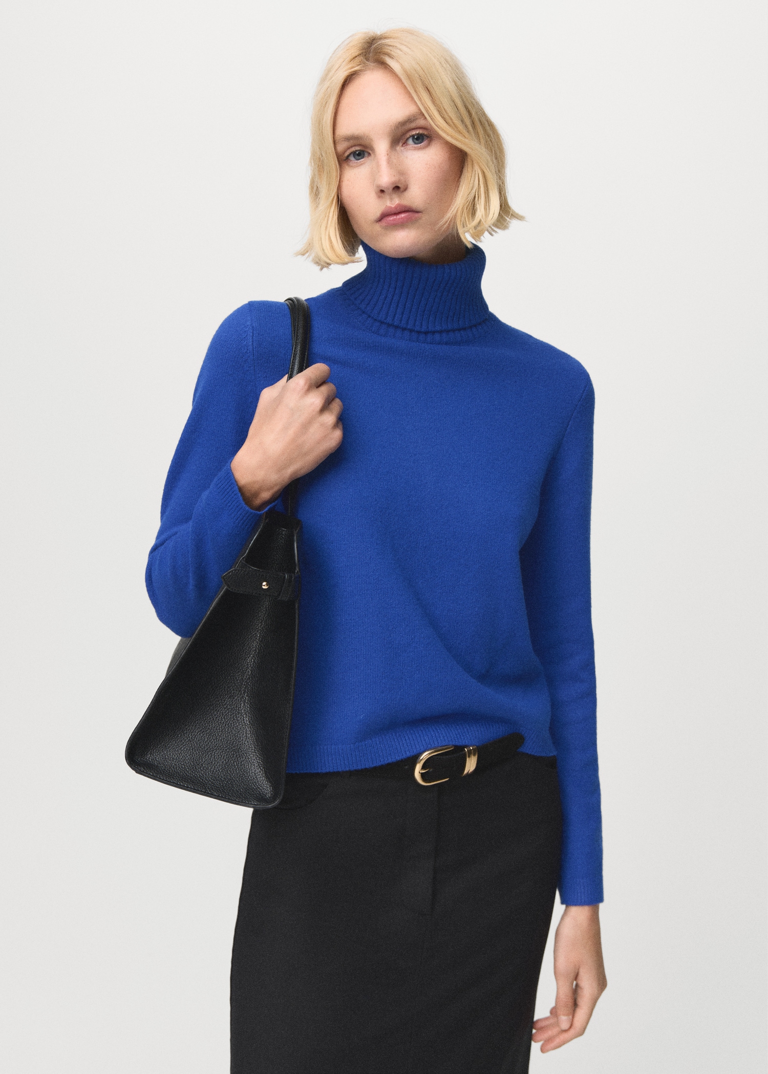 Turtleneck Knitted Sweater - Women | Mango United Kingdom