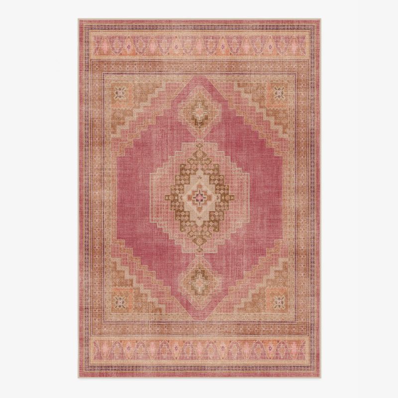 pink patterned rug