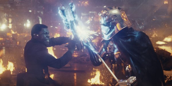 Finn battling Captain Phasma in The Last Jedi
