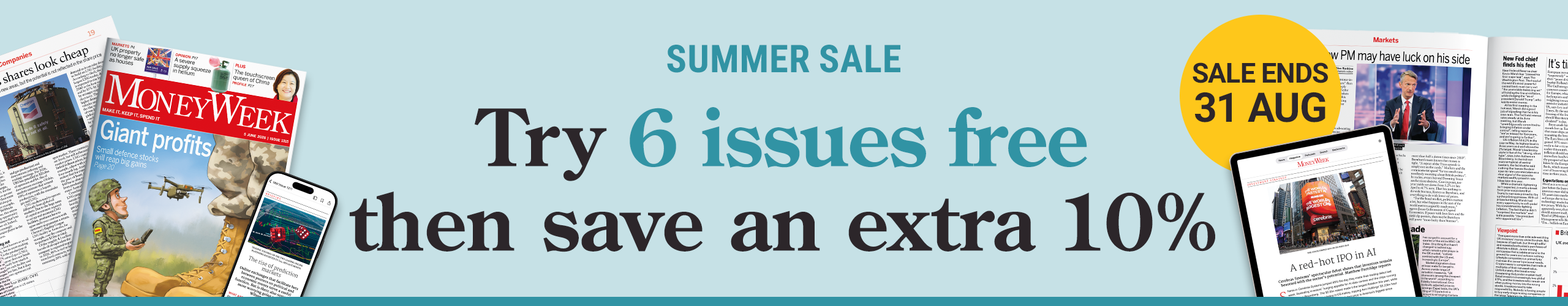 Try 6 issues free then save an extra 10%