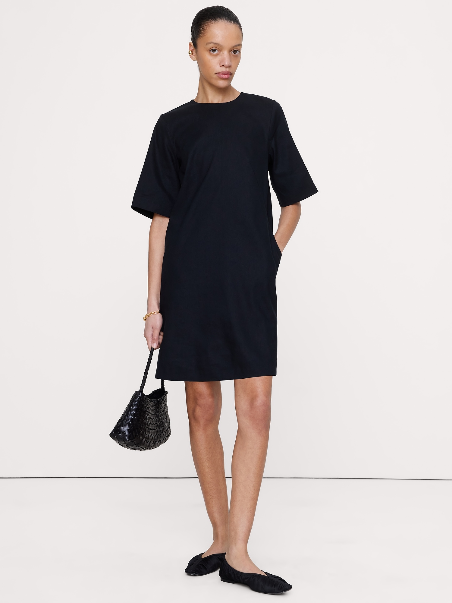 Linen-Viscose Shift Dress