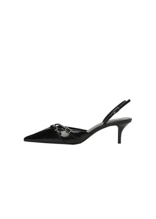 Slingback Heeled Shoes With Buckle - Women