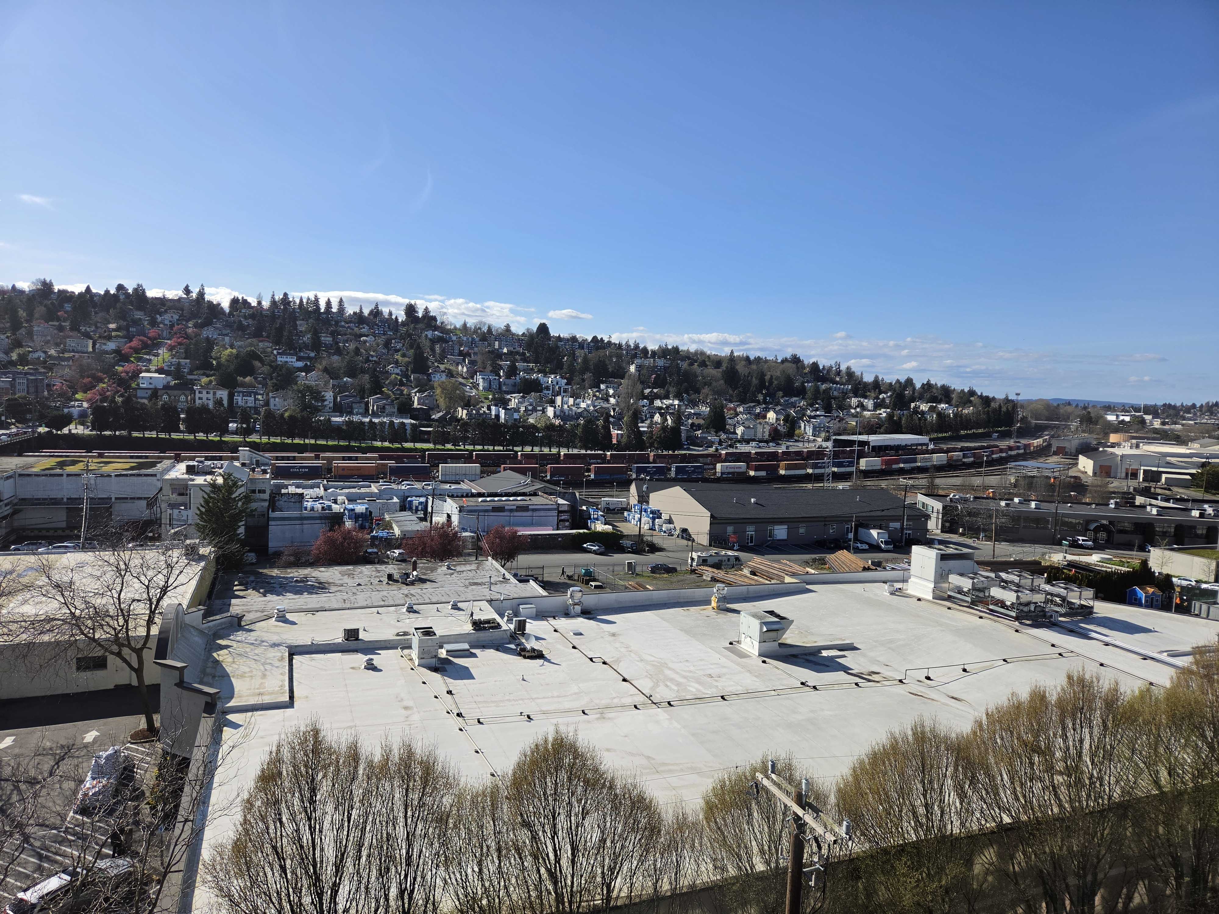 A train at the base of a hill