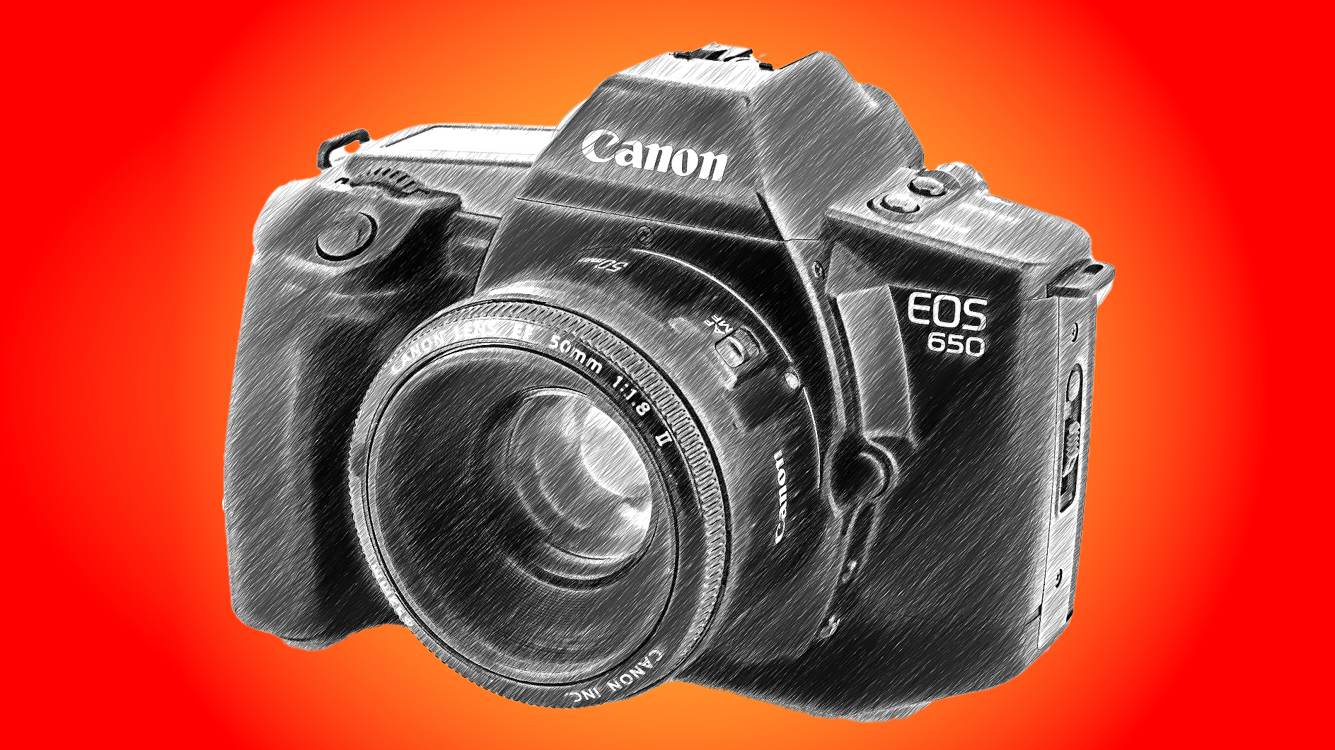 Line drawing of Canon EOS 650