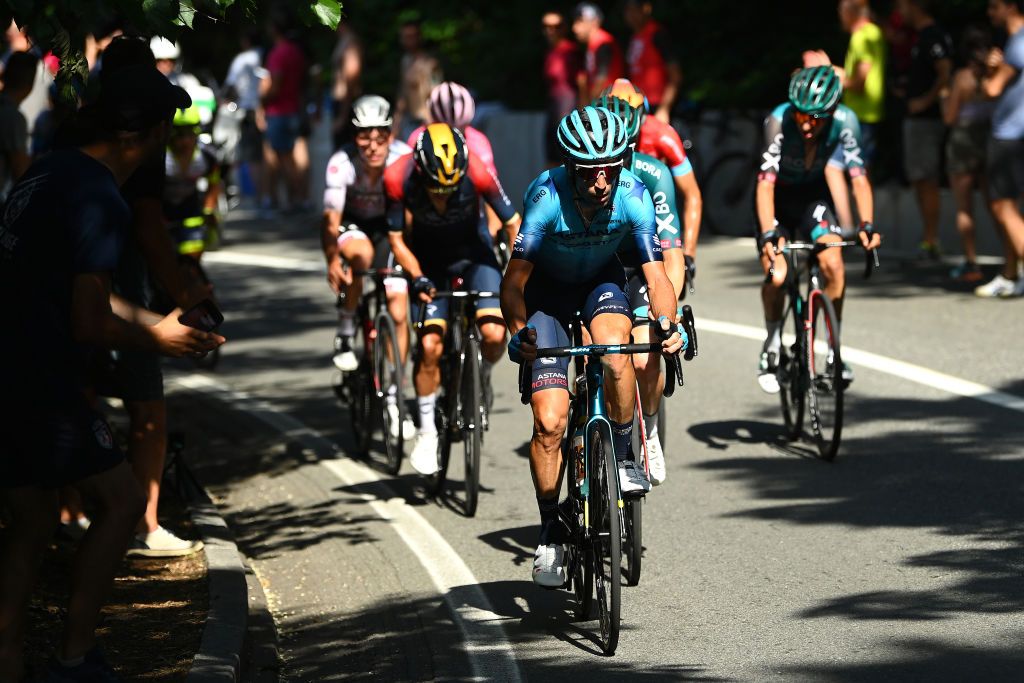 TURIN ITALY MAY 21 Vincenzo Nibali of Italy and Team Astana Qazaqstan competes during the 105th Giro dItalia 2022 Stage 14 a 147km stage from Santena to Torino Giro WorldTour on May 21 2022 in Turin Italy Photo by Tim de WaeleGetty Images