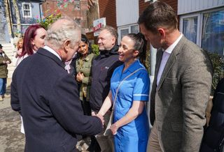 Natalie Cassidy shakes hands with The Prince of Wales