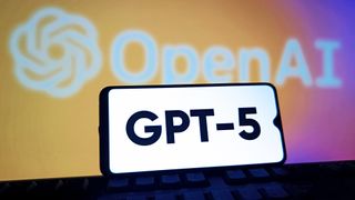 SUQIAN, CHINA - AUGUST 7, 2025 - A illustration photo shows the GPT-5 displayed in a smartphone with the OpenAI logo in background in Suqian, Jiangsu Province, China on August 7, 2025. (Photo credit should read CFOTO/Future Publishing via Getty Images)