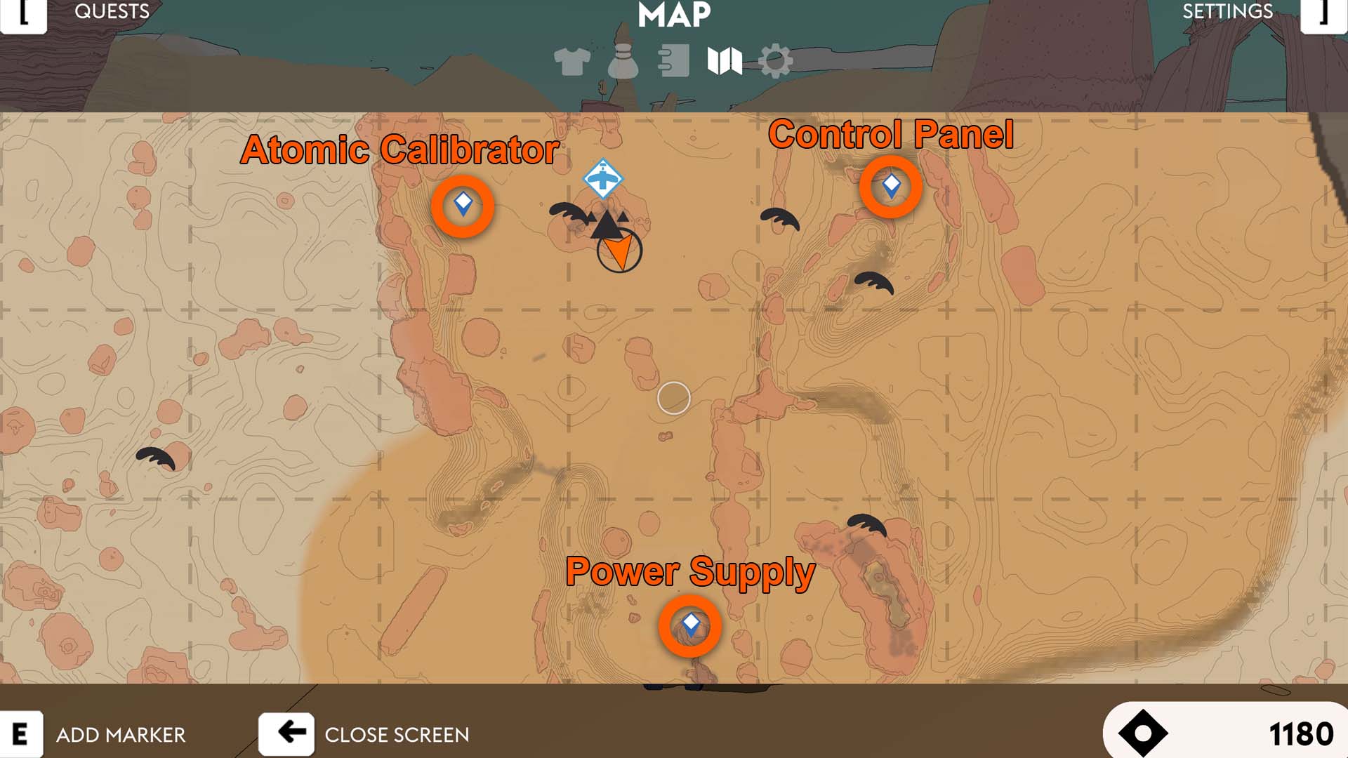 sable ships of old quest hoverbike parts map