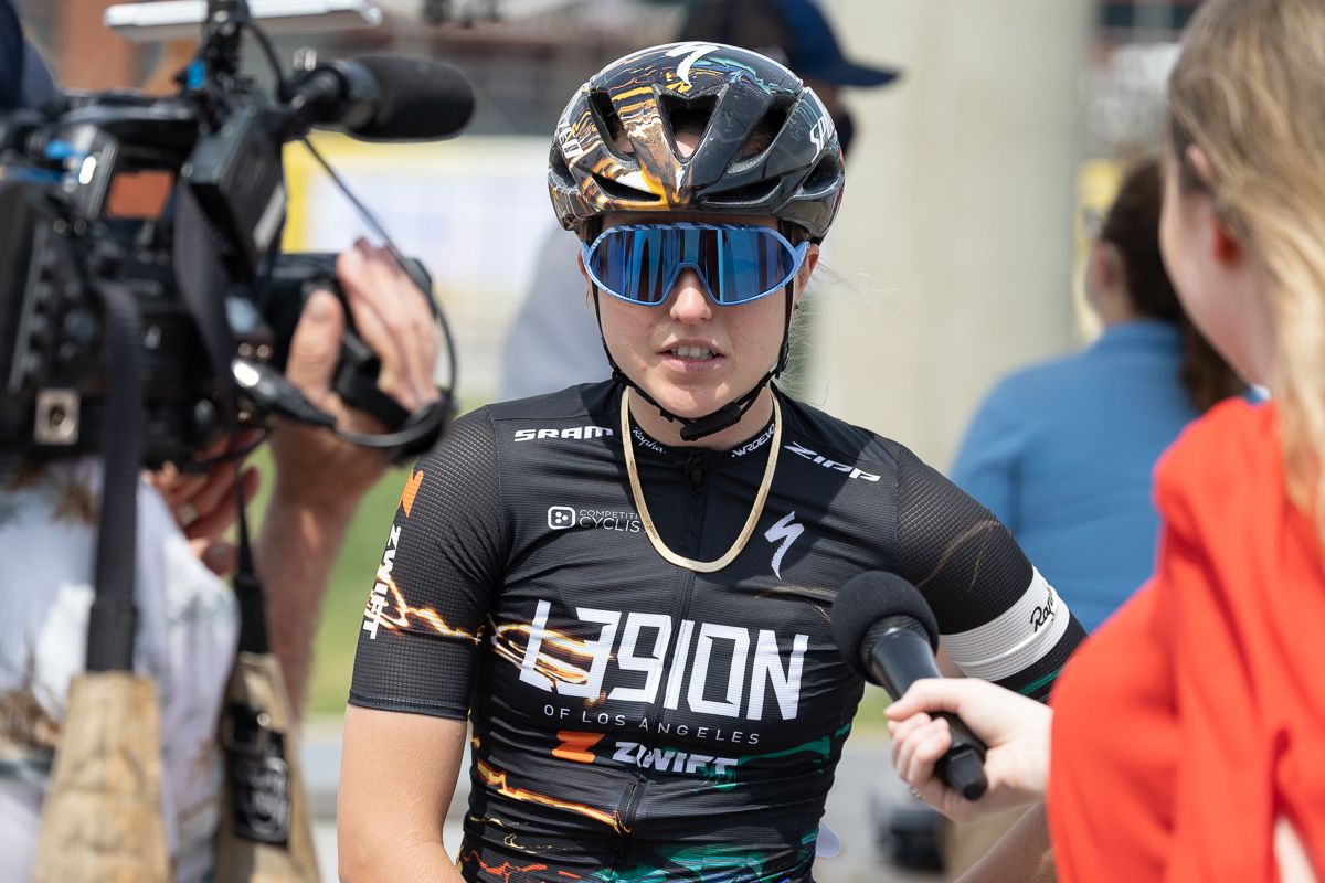 Skyler Schnider, 2021's overall GC winner for the women, gives a pre-race interview.