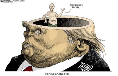 Political cartoon U.S. Vladimir Putin Donald Trump