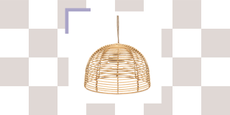 hanging pendant light with a light tan finish