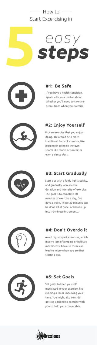 Here are tips to get you started on an exercise routine.