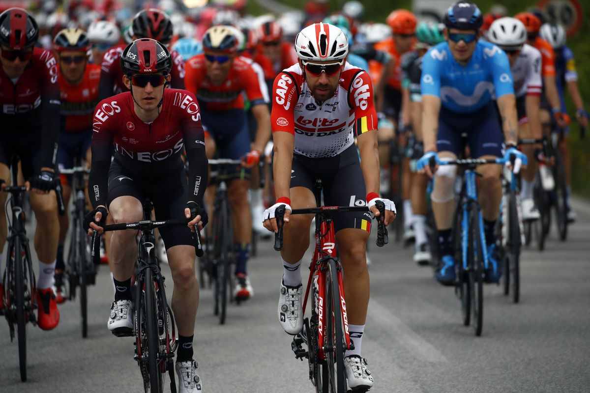 Thomas De Gendt (Lotto-Soudal) rides in the peloton