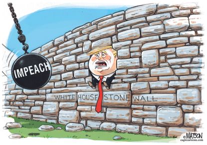 Political Cartoon U.S. Trump White House Ukraine Stonewall
