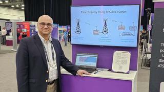 Tariq Mondal, NAB’s vice president of advanced technology, at the BPS demo during the 2025 NAB Show.