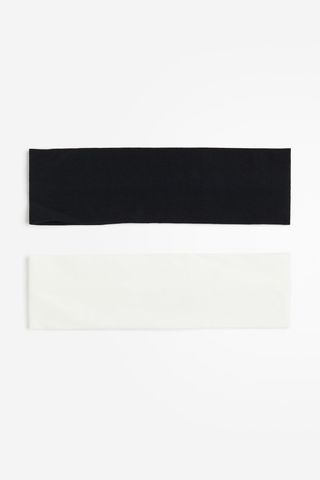 two pack wide headband black and white