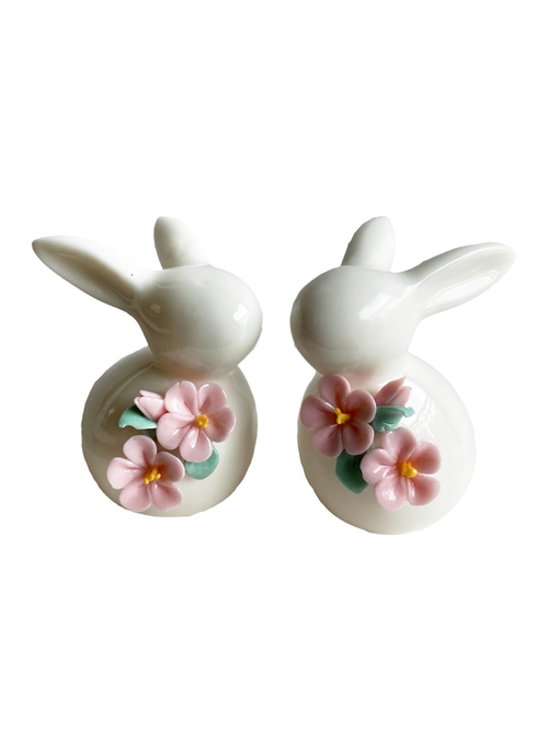 Set of Mini Ceramic Rabbit Figurines