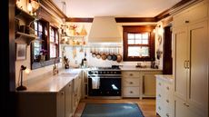 farmhouse kitchen with rustic decor