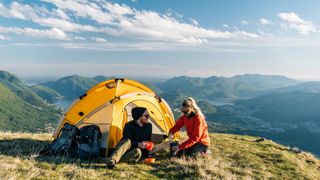 eco camping: couple wild camping