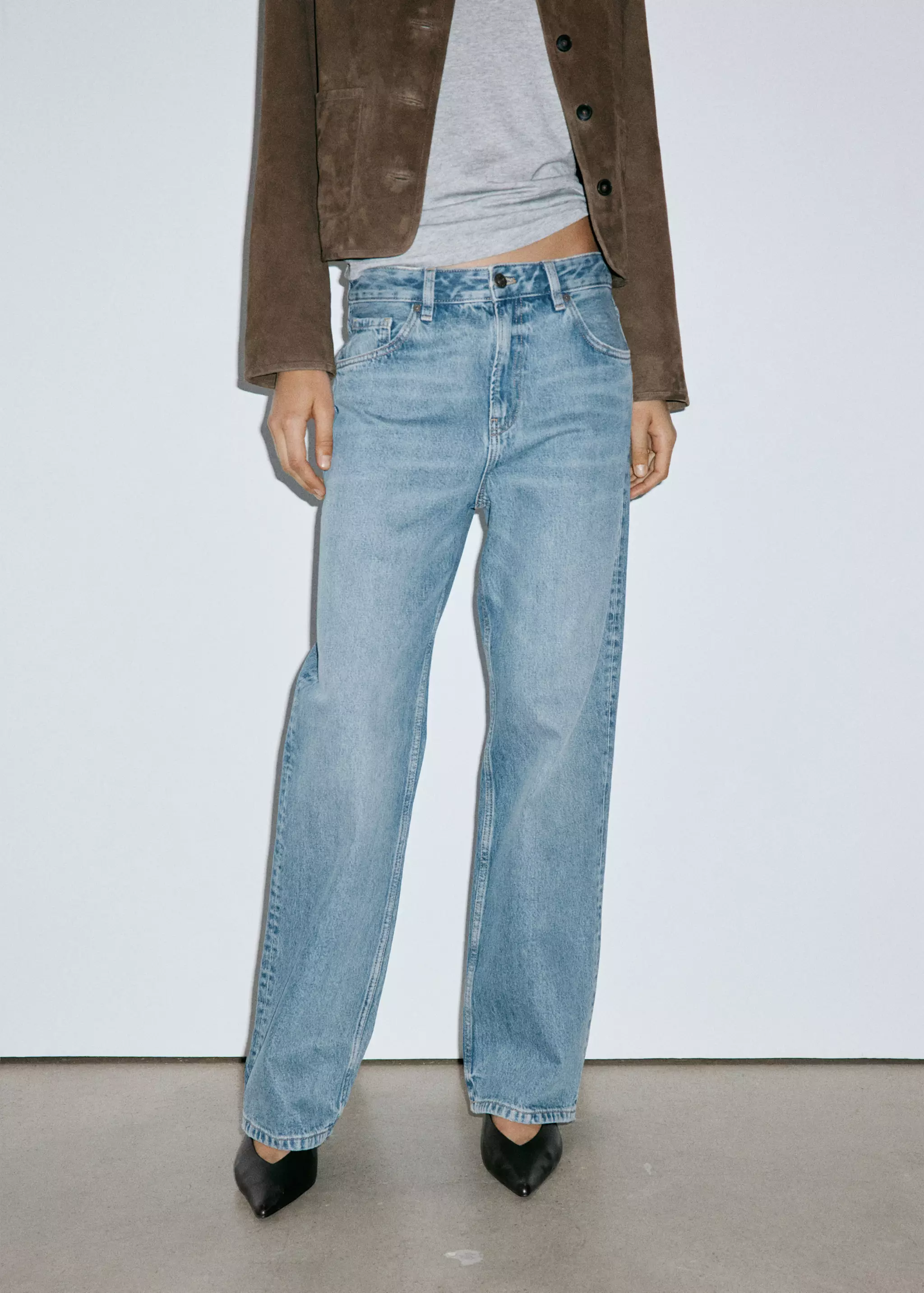 Miami Medium-Rise Straight-Fit Jeans - Women | Mango United Kingdom