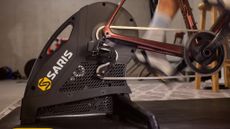 Saris H3 Plus smart trainer mounted on a bike 