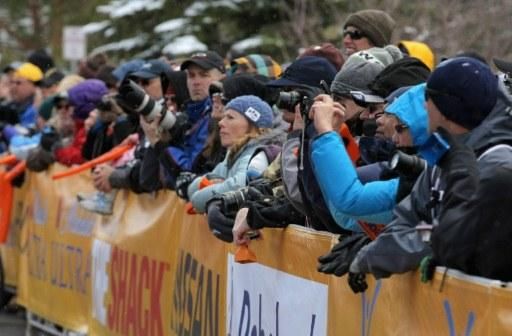 Despite the snow, the fans were out in and ready for the start of stage one.