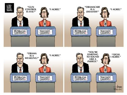 Political cartoon midterm elections Obama Democrats