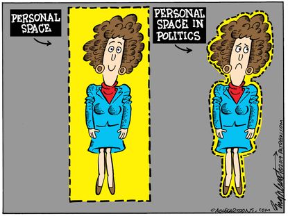 Political Cartoon U.S. Personal space in politics
