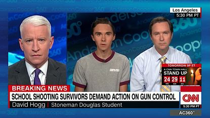 David Hogg talks conspiracy theories with Anderson Cooper